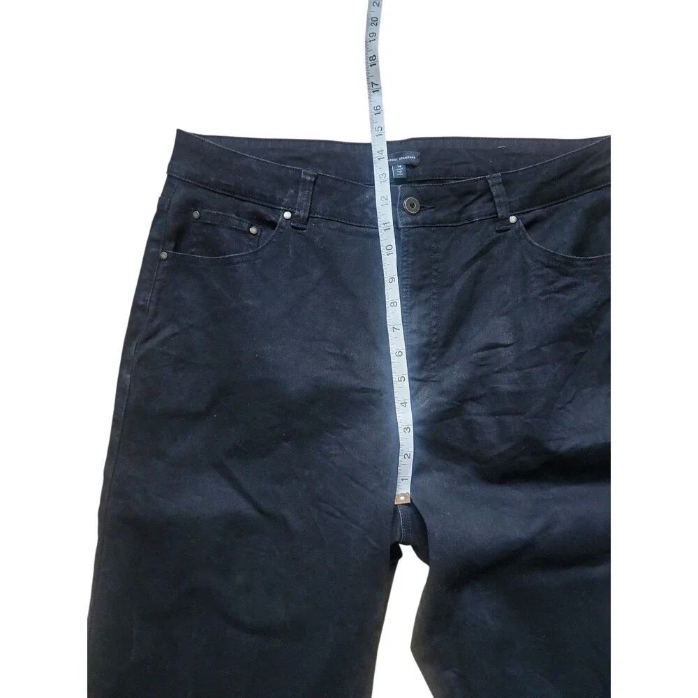 Universal Standard Donna High Rise Curve Straight Leg Jeans Womens 14 Black